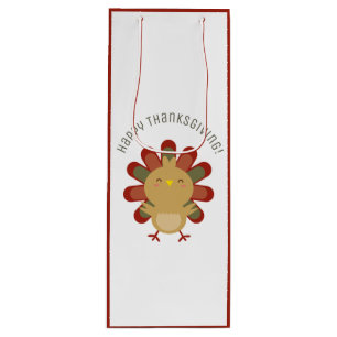 Sac Cadeau Pour Bouteille Cute Kawaii Turquie Dîner Bon thanksgiving Party