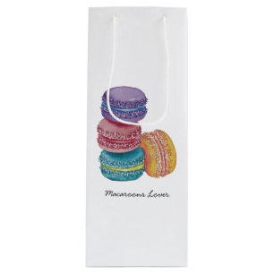 Sac Cadeau Pour Bouteille Cute Rainbow Macaroons In Watercolor