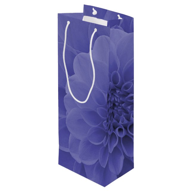 Sac Cadeau Pour Bouteille Dahlia bleu (Dos Angle)