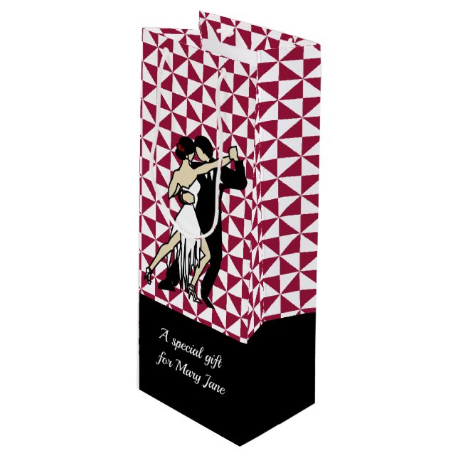 Sac Cadeau Pour Bouteille Danseurs de tango (Devant Angle)