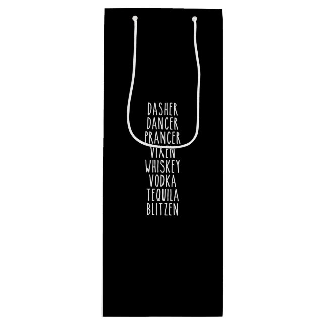 Sac Cadeau Pour Bouteille Dasher Dancer La danseuse Vixen Whiskey Vodka Tequ (Devant)