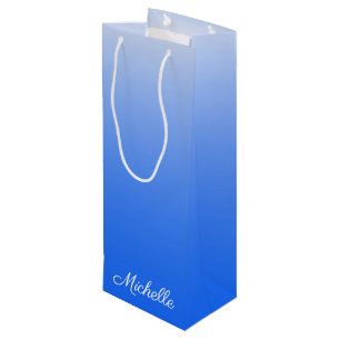 Sac Cadeau Pour Bouteille dégradé personnalisé ombre électrique bleu