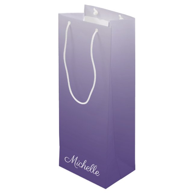 Sac Cadeau Pour Bouteille dégradé personnalisé ombre Ultra Violet (Dos Angle)