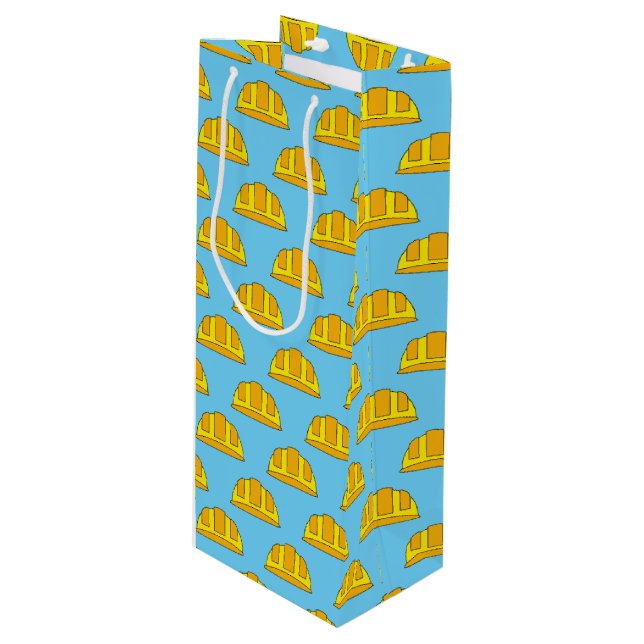 Sac Cadeau Pour Bouteille Dessin animé de casque jaune (Devant Angle)