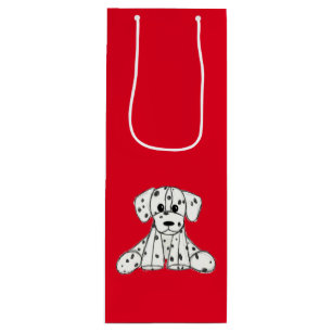 Sac Cadeau Pour Bouteille Dessin simple de contour de chien dalmate rembourr