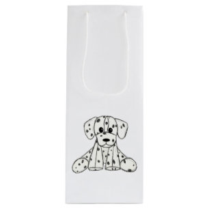 Sac Cadeau Pour Bouteille Dessin simple de contour de chien en peluche dalma