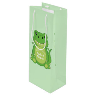 Sac Cadeau Pour Bouteille Dinosaure Baby shower T-Rex
