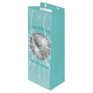 Sac Cadeau Pour Bouteille Disco Ball Baby shower Super Blue Boy
