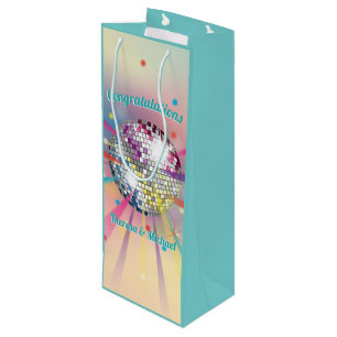 Sac Cadeau Pour Bouteille Disco Ball Baby shower Super Pastel Rainbow