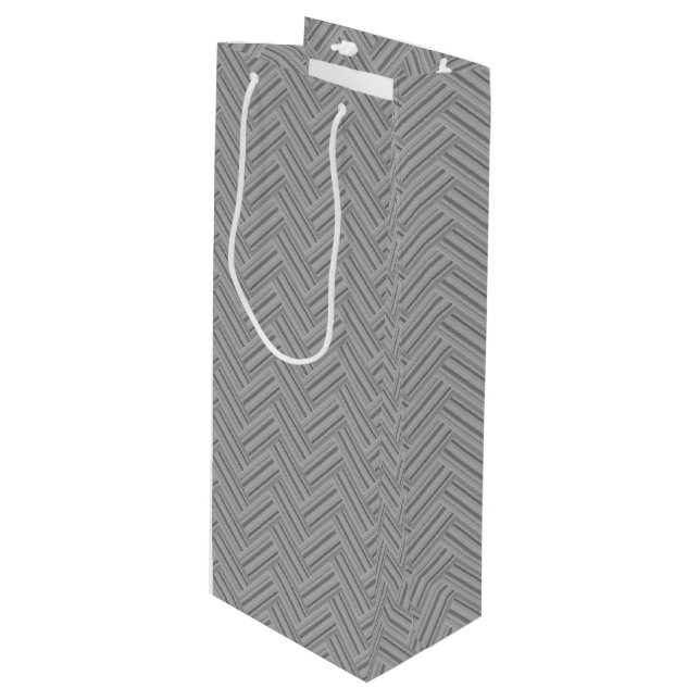 Sac Cadeau Pour Bouteille Double blanc de Grey stripes (Devant Angle)