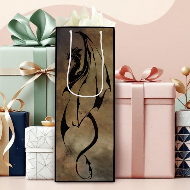 Sac Cadeau Pour Bouteille Dragon de tuile de pierre (Créateur téléchargé)