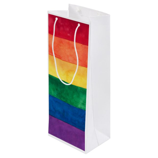 Sac Cadeau Pour Bouteille Drapeau arc-en-ciel gay pride (Dos Angle)