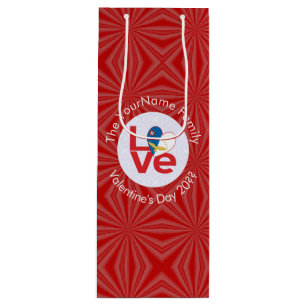 Sac Cadeau Pour Bouteille Drapeau Azores Rouge AMOUR Personnalisé 