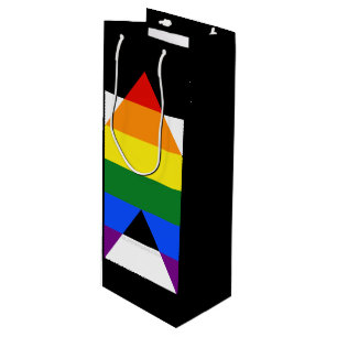 Sac Cadeau Pour Bouteille Drapeau d'allié straight de SlipperyJoe lisse arc-
