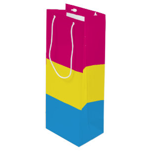 Sac Cadeau Pour Bouteille drapeau de fierté pansexuelle SlipperyJoe rose amb