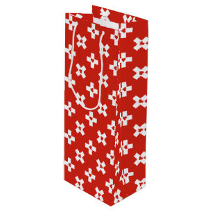 Sac Cadeau Pour Bouteille Drapeau de la Suisse avec le motif de coeur