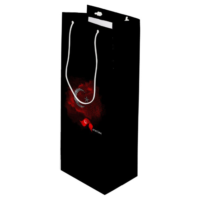 Sac Cadeau Pour Bouteille Drapeau de la Turquie (Devant Angle)