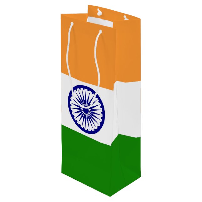 Sac Cadeau Pour Bouteille Drapeau de l'Inde (Dos Angle)