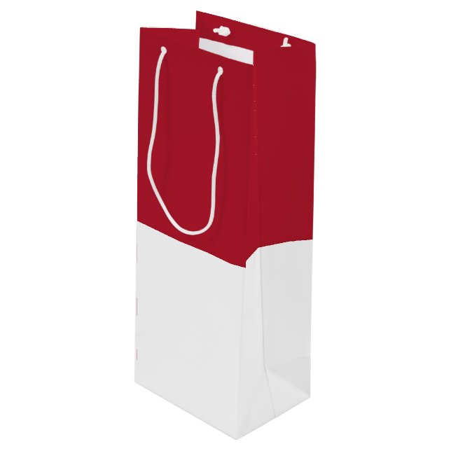 Sac Cadeau Pour Bouteille Drapeau de Monaco (Devant Angle)