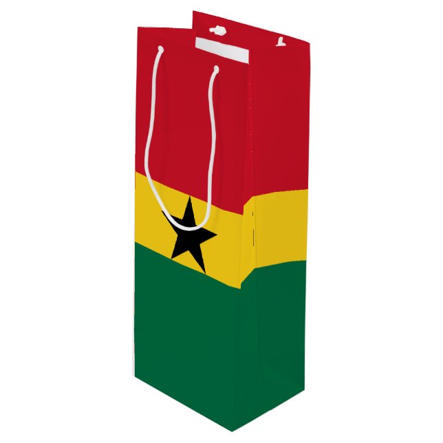 Sac Cadeau Pour Bouteille Drapeau du Ghana (Devant Angle)