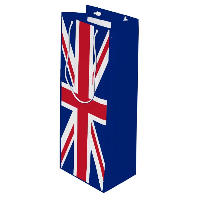 Sac Cadeau Pour Bouteille Drapeau du Royaume-Uni (Devant Angle)