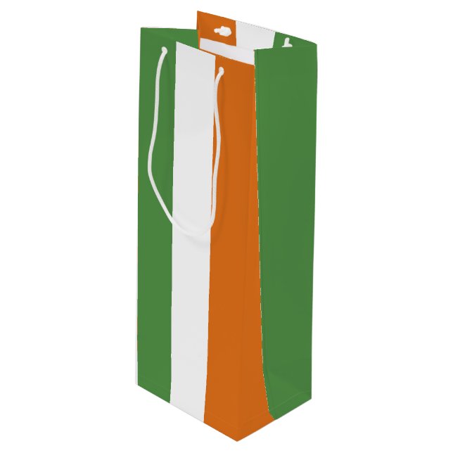 Sac Cadeau Pour Bouteille Drapeau irlandais (Devant Angle)