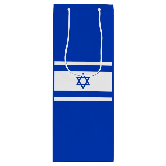 Sac Cadeau Pour Bouteille Drapeau Israël (Devant)