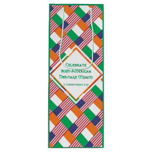 Sac Cadeau Pour Bouteille Drapeaux américains patriotiques irlandais