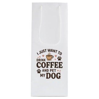 Sac Cadeau Pour Bouteille Drôle chien amoureux Mug Chien Maman Chien Papa