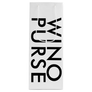 Sac Cadeau Pour Bouteille Drôle noir et blanc Type Wino Purse