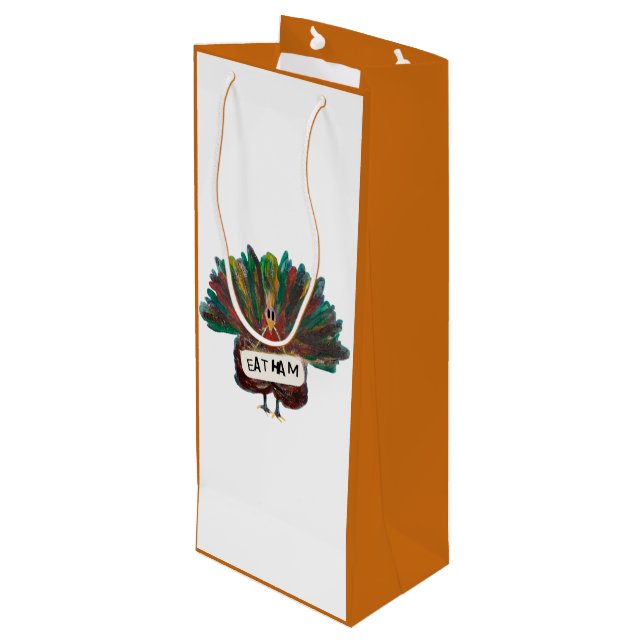Sac Cadeau Pour Bouteille Drôle Turquie Thanksgiving Noël fourre-tout Vin Ca (Dos Angle)