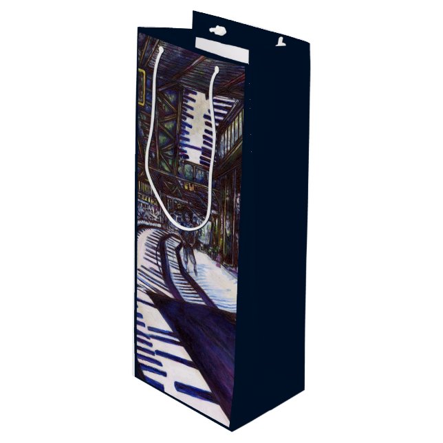 Sac Cadeau Pour Bouteille Dusting the Piano (Devant Angle)