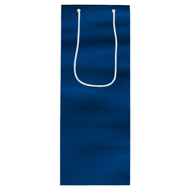Sac Cadeau Pour Bouteille Eau Bleue Foncé Ondes (Devant)