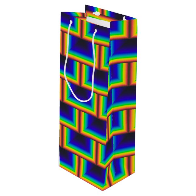 Sac Cadeau Pour Bouteille Échelles carrés à spectre solaire (Devant Angle)