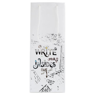 Sac Cadeau Pour Bouteille Écrivez votre intérieur dehors! Motivation des écr