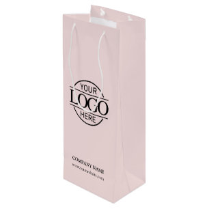 Sac Cadeau Pour Bouteille Élégant Blush Pink Entreprise Logo d'entreprise
