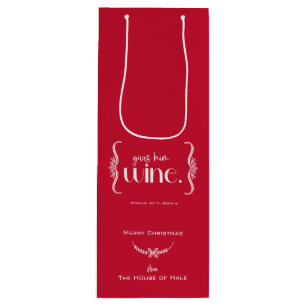 Sac Cadeau Pour Bouteille Elégant Noël "Lui donne du vin" Shakespeare