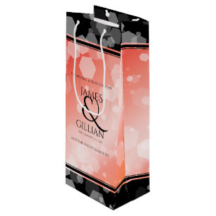 Sac Cadeau Pour Bouteille Elégante 35ème anniversaire de Mariage de corail