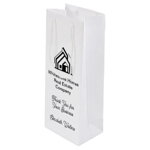 Sac Cadeau Pour Bouteille Entreprise immobilière personnalisée Logo Realtor