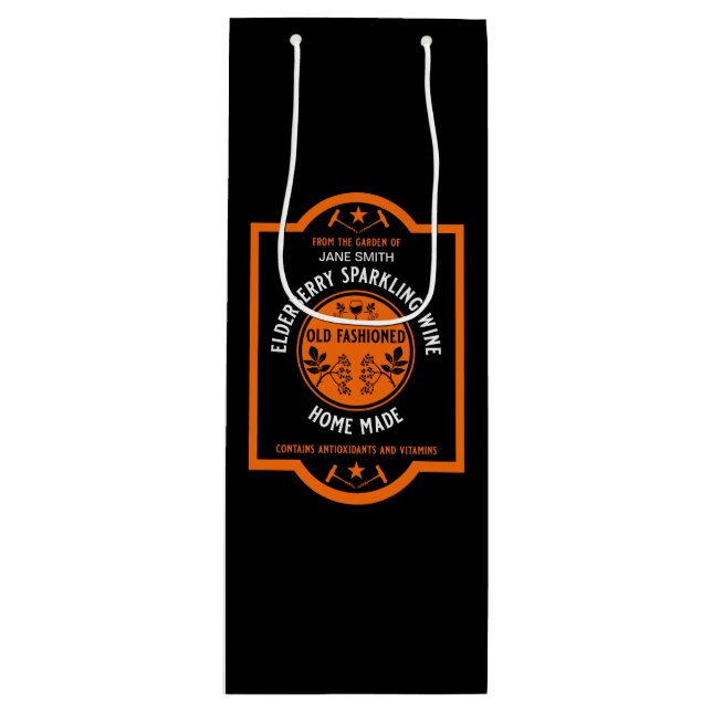 Sac Cadeau Pour Bouteille Éperlan aux airelles maison sur mesure (Devant)