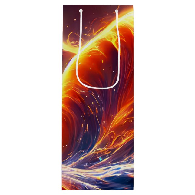 Sac Cadeau Pour Bouteille Espace d'eau de feu (Devant)