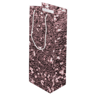 Sac Cadeau Pour Bouteille Étincelles roses de parties scintillantes de Faux