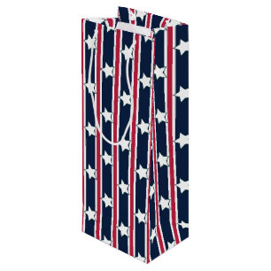 Sac Cadeau Pour Bouteille Étoiles et rayures patriotiques amusantes et fanta
