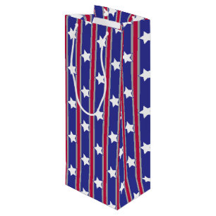 Sac Cadeau Pour Bouteille Étoiles et rayures patriotiques amusantes et fanta