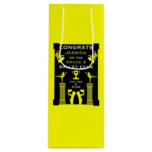 Sac Cadeau Pour Bouteille Félicitations à Ballet Dance (Devant)