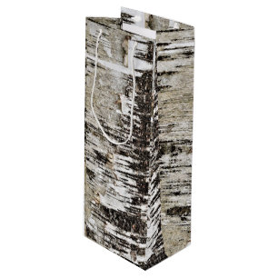 Sac Cadeau Pour Bouteille Fermeture de l'arbre de bouleau