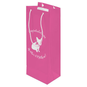 Sac Cadeau Pour Bouteille Fête à thème Bulldog en France - rose Baby shower