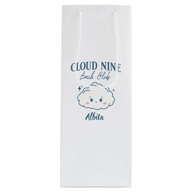 Sac Cadeau Pour Bouteille fête de la bachelorette cloud 9 (Devant)