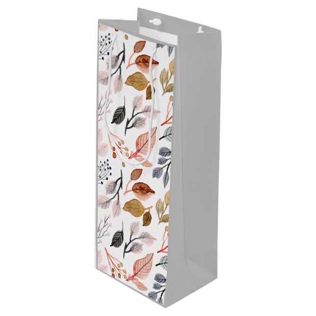 Sac Cadeau Pour Bouteille feuille d'arbre (Devant Angle)