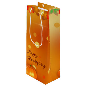 Sac Cadeau Pour Bouteille Feuille d'automne coloré de bon thanksgiving